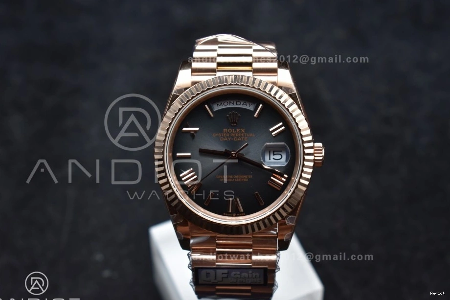 Steel Best V4 904L on Edition Bracelet Dial Ombre QF A2836 Slate (Gain Weight) President RG DayDate 40 0306